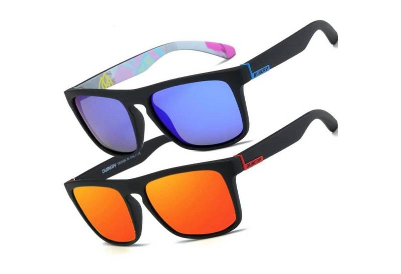 LuxusKollektion Retrosonnenbrille Sonnenbrille Polarisierte UV400 Herren Damen Retro Tiefblau rot von LuxusKollektion