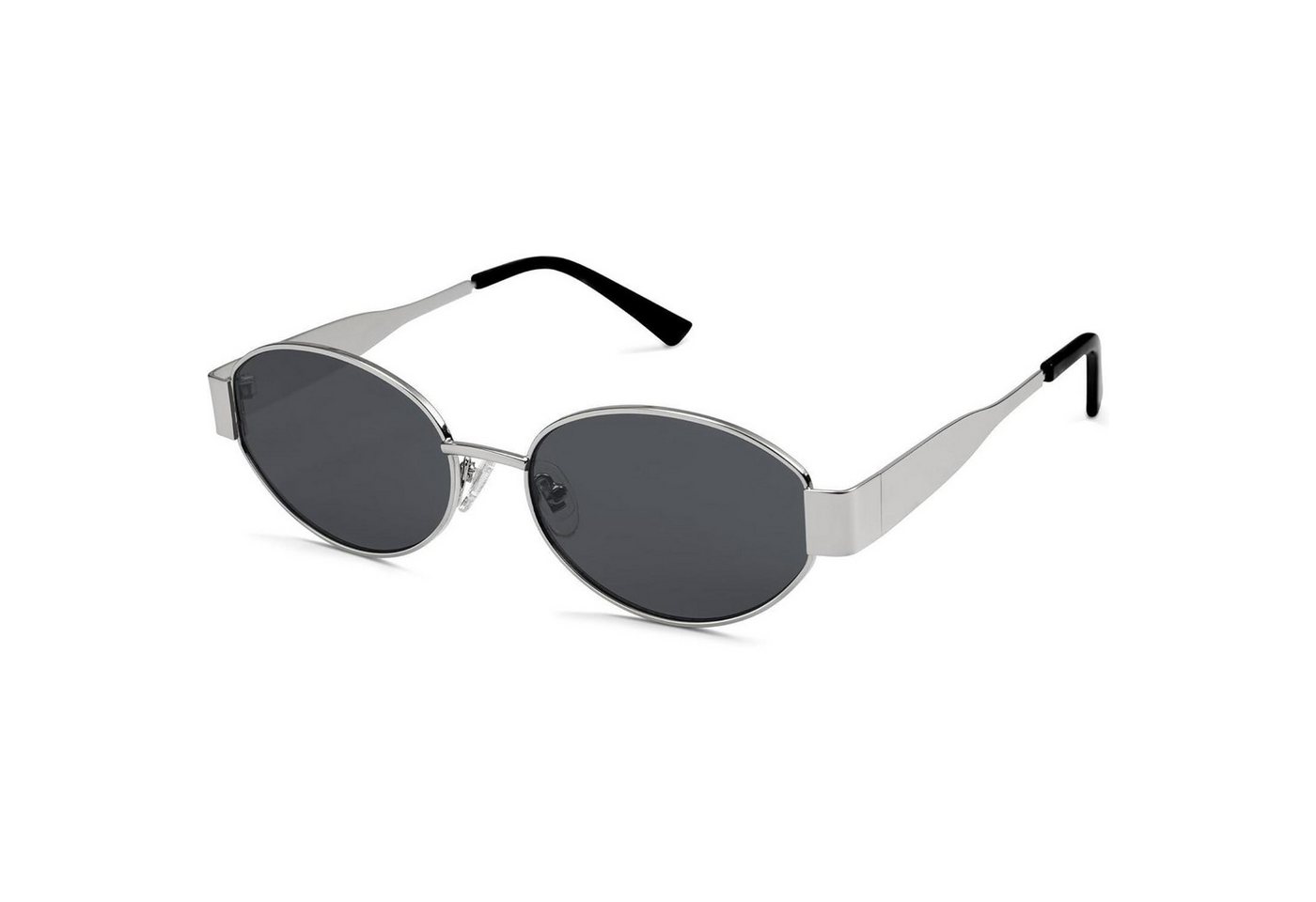 LuxusKollektion Retrosonnenbrille Sonnenbrille Retro Damen Herren Oval Metal UV400 SJ1217 Silbergrau von LuxusKollektion