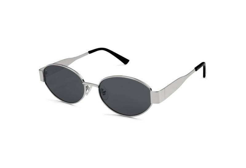 LuxusKollektion Retrosonnenbrille Sonnenbrille Retro Damen Herren Oval Metal UV400 SJ1217 Silbergrau von LuxusKollektion