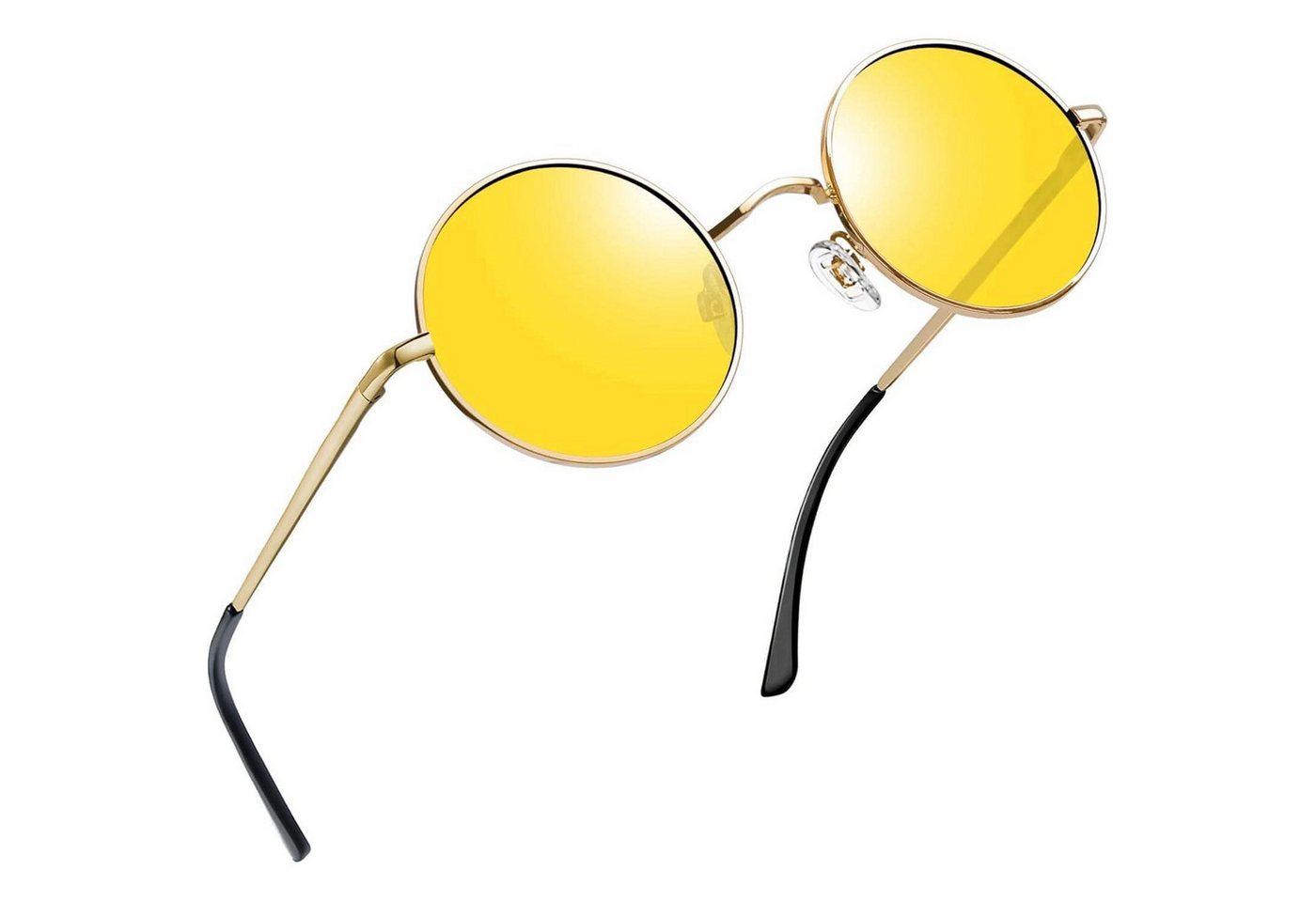 LuxusKollektion Retrosonnenbrille Sonnenbrille Rund A12-gelb Nachtsicht-nicht Polarisiert Wie die Bilder von LuxusKollektion