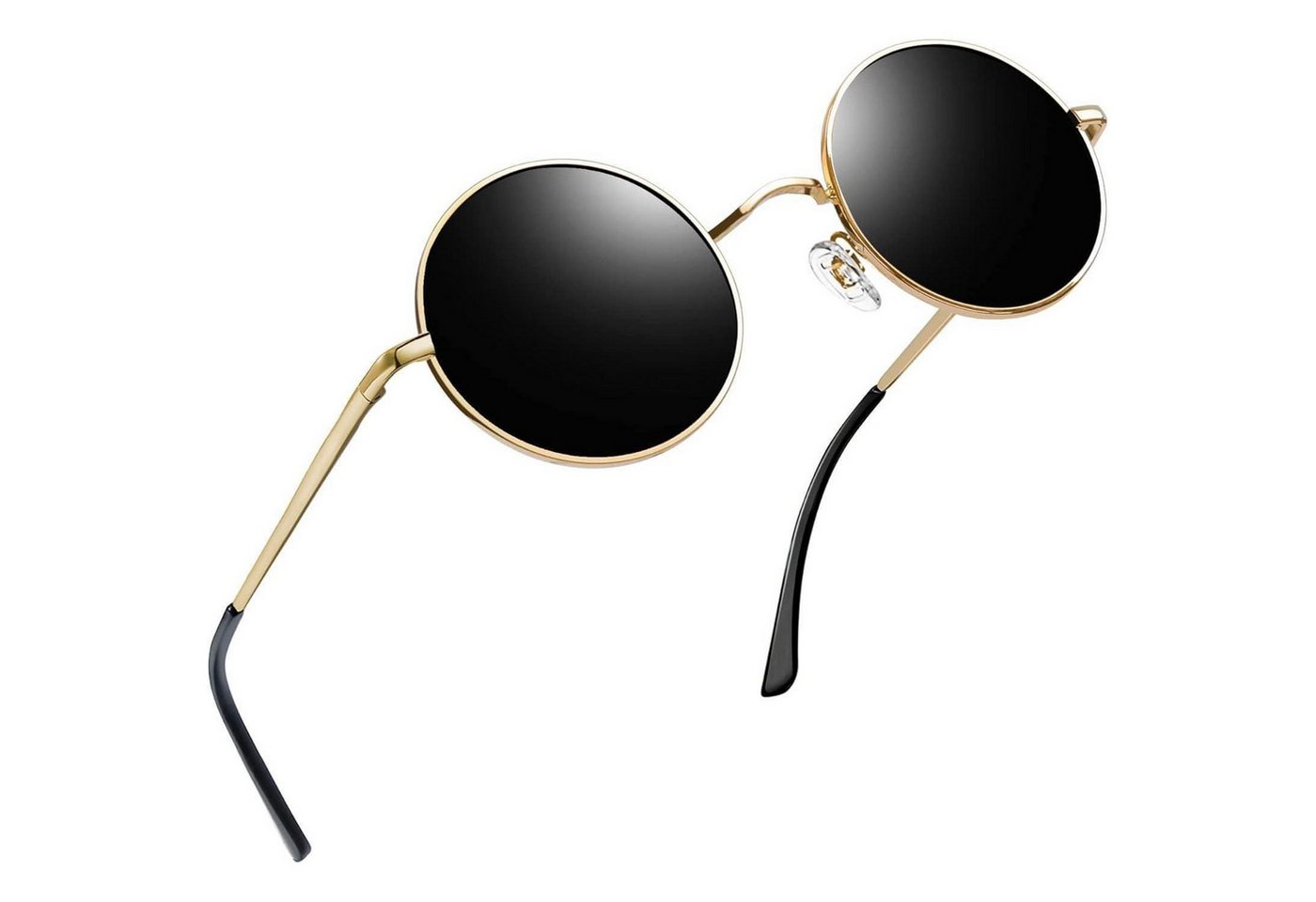 LuxusKollektion Retrosonnenbrille Sonnenbrille Rund Polarisierte A07-gold Schwarz Wie die Bilder von LuxusKollektion