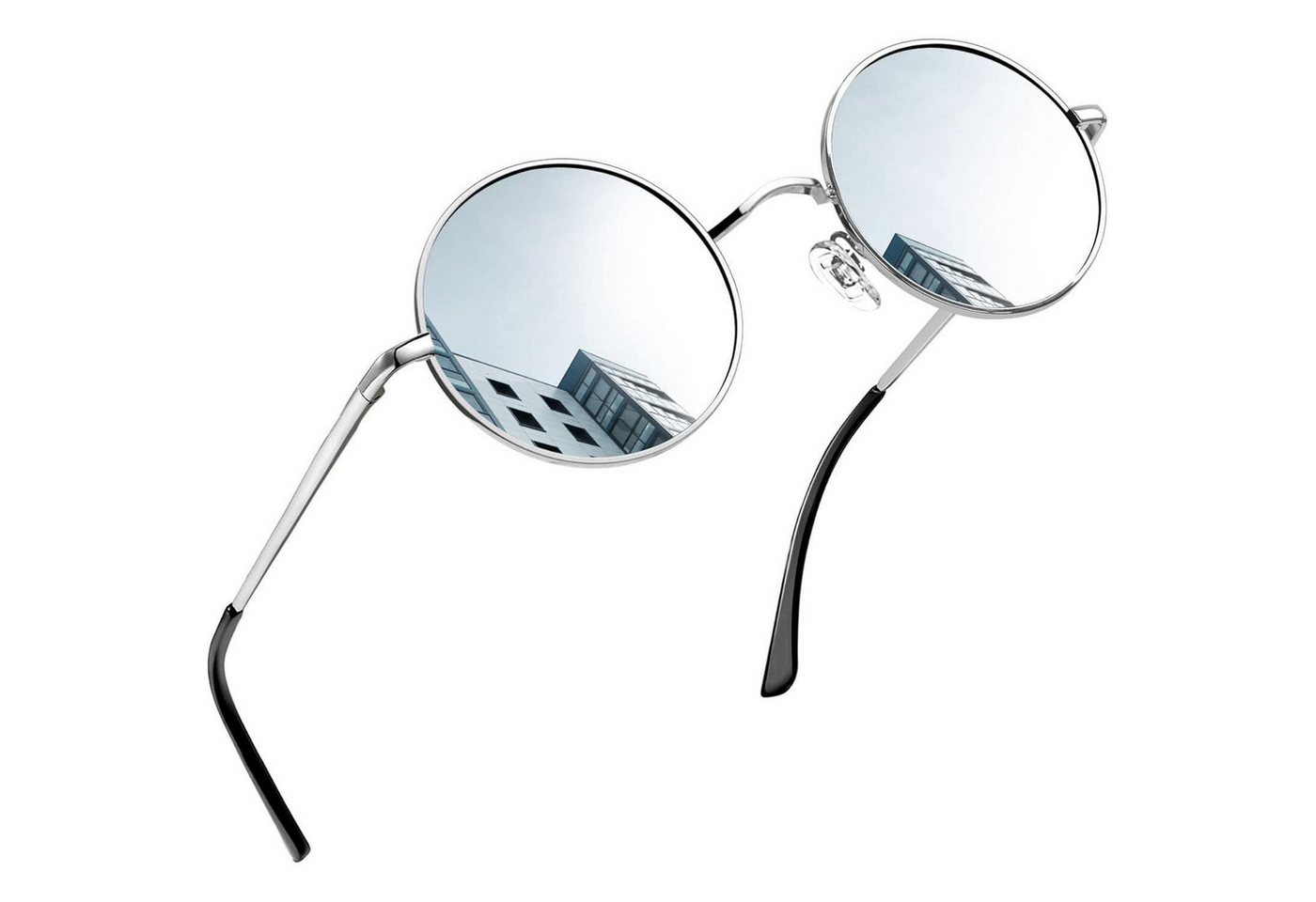 LuxusKollektion Retrosonnenbrille Sonnenbrille Rund Polarisierte A11-silber Verspiegelt Wie die Bilder von LuxusKollektion