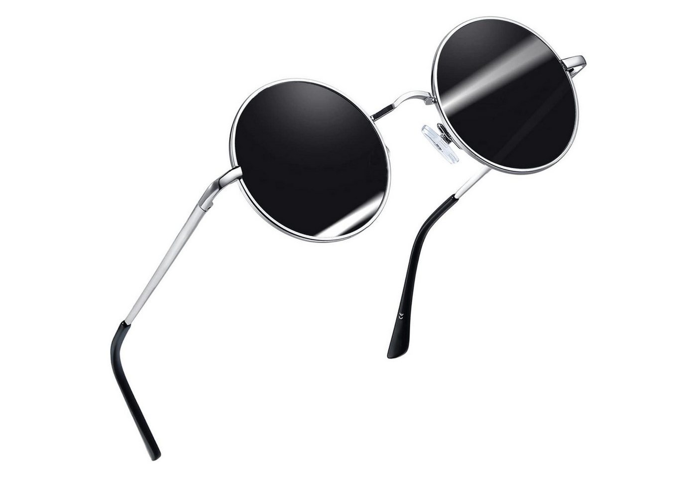 LuxusKollektion Retrosonnenbrille Sonnenbrille Rund Polarisierte UV400 A04-silber Schwarz Wie die Bilder von LuxusKollektion