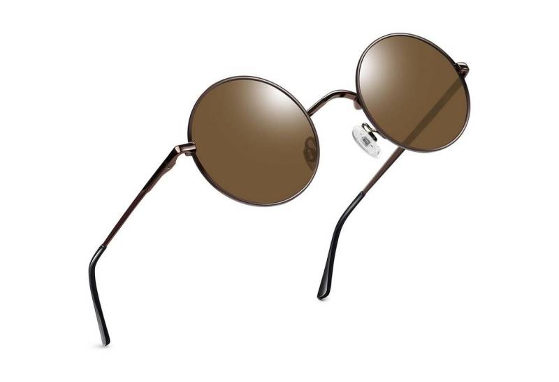 LuxusKollektion Retrosonnenbrille Sonnenbrille Rund Polarisierte UV400 A19-kupfer Braun Wie die Bilder von LuxusKollektion