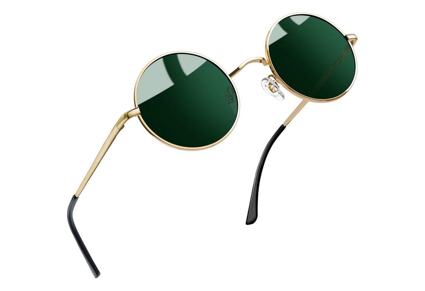 LuxusKollektion Retrosonnenbrille Sonnenbrille Rund Polarisierte UV400 Retro A10-gold G15 Wie die Bilder von LuxusKollektion