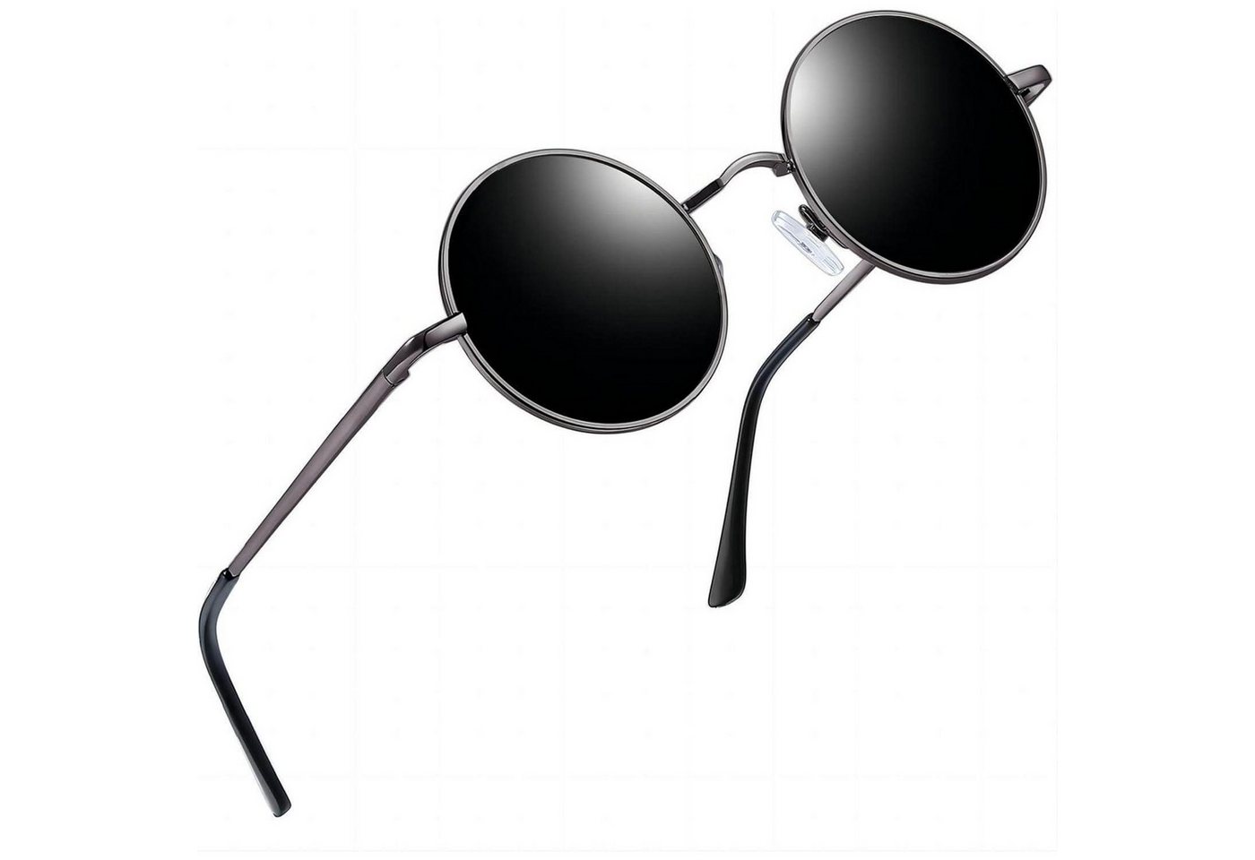LuxusKollektion Retrosonnenbrille Sonnenbrille Rund Retro Polarisierte A05-grau Schwarz Wie die Bilder von LuxusKollektion