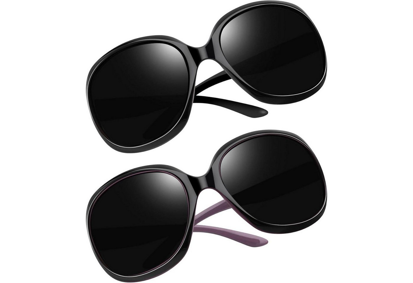 LuxusKollektion Retrosonnenbrille Sonnenbrille Übergroße B51-schwarz und Violett Schwarz Wie die Bilder von LuxusKollektion