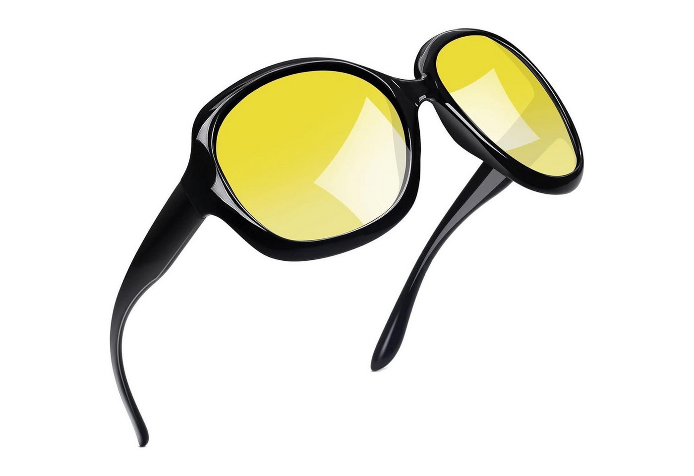 LuxusKollektion Retrosonnenbrille Sonnenbrille Übergroße Damen B11-nachtfahrt Gelbe Linse Wie die Bilder von LuxusKollektion