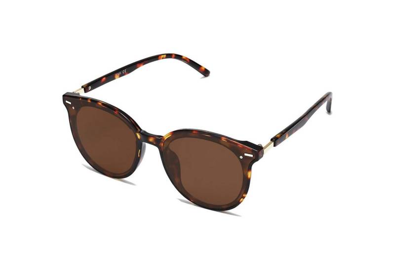 LuxusKollektion Retrosonnenbrille Sonnenbrille klassisch retro rund Damen C2 Demi Rahmen Braun Linse von LuxusKollektion
