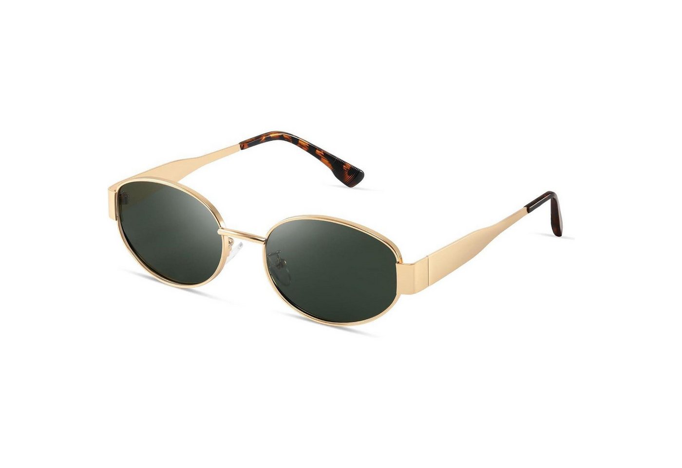 LuxusKollektion Retrosonnenbrille Sonnenbrille polarisiert Damen Herren oval Gold UV400 6 Dunkelgrün von LuxusKollektion