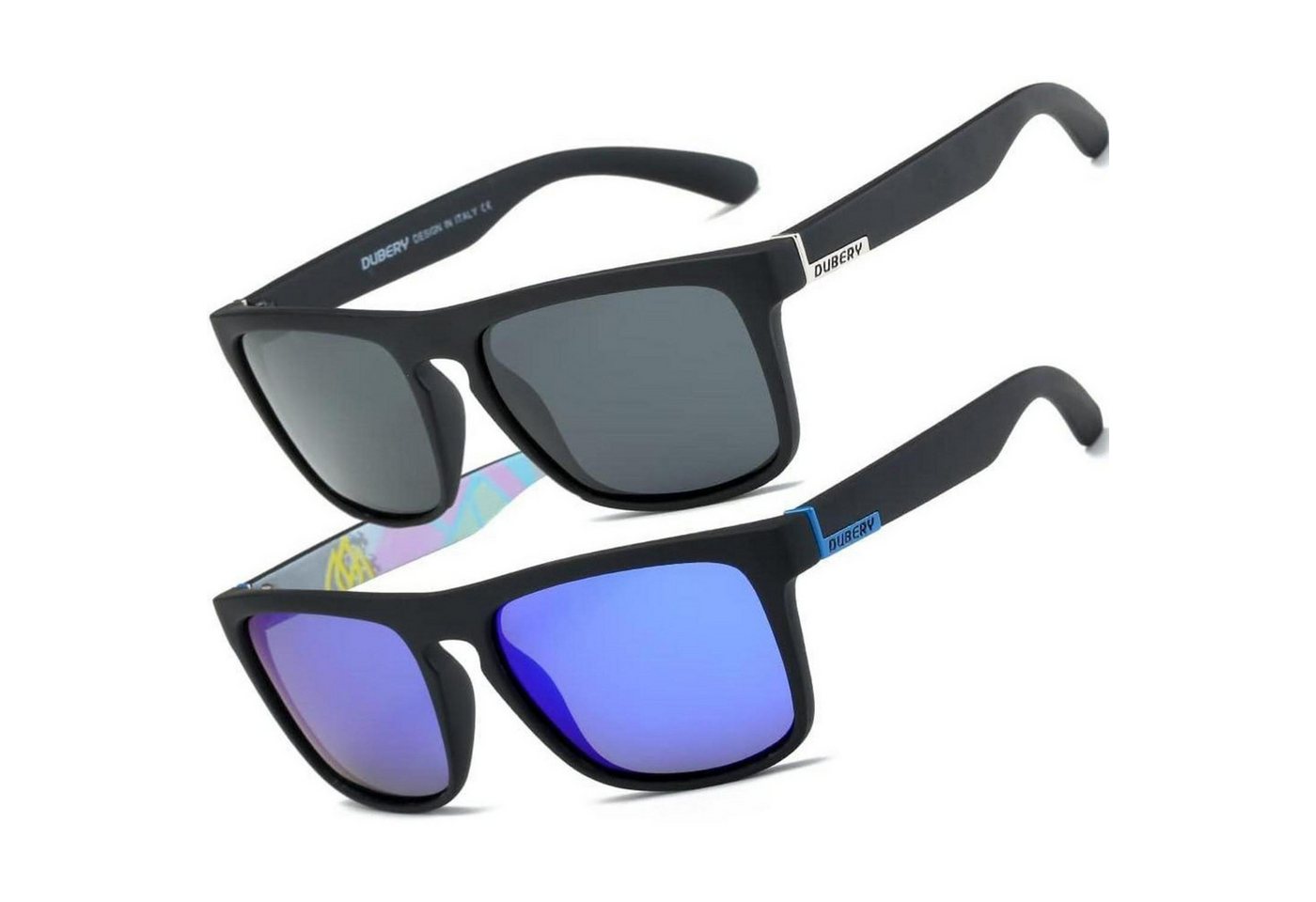 LuxusKollektion Retrosonnenbrille Sonnenbrille polarisierte Herren Damen UV400 Schutz Tiefblau+schwarz von LuxusKollektion