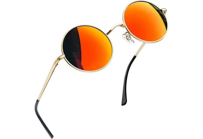LuxusKollektion Retrosonnenbrille Sonnenbrille rund A13 orange Rot Verspiegelt Wie die Bilder von LuxusKollektion