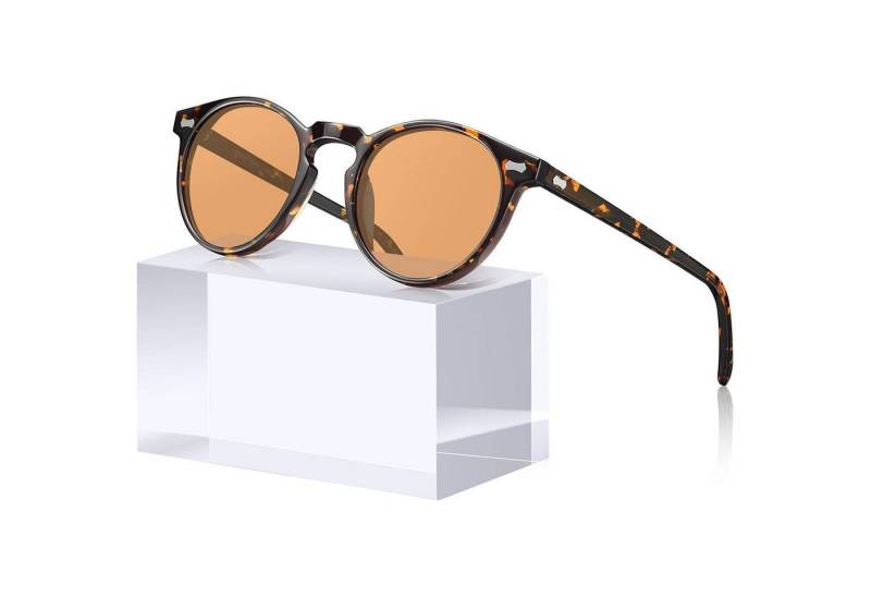 LuxusKollektion Retrosonnenbrille Sonnenbrille rund Damen A26 Schildpatt Orange Nicht Polarisiert Linse von LuxusKollektion