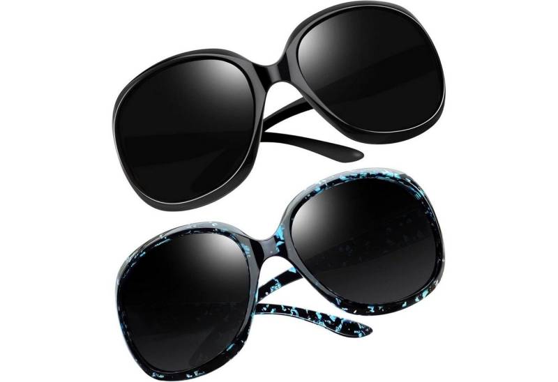 LuxusKollektion Retrosonnenbrille Sonnenbrille übergroße B59-schwarz und Leopardblau Wie die Bilder von LuxusKollektion