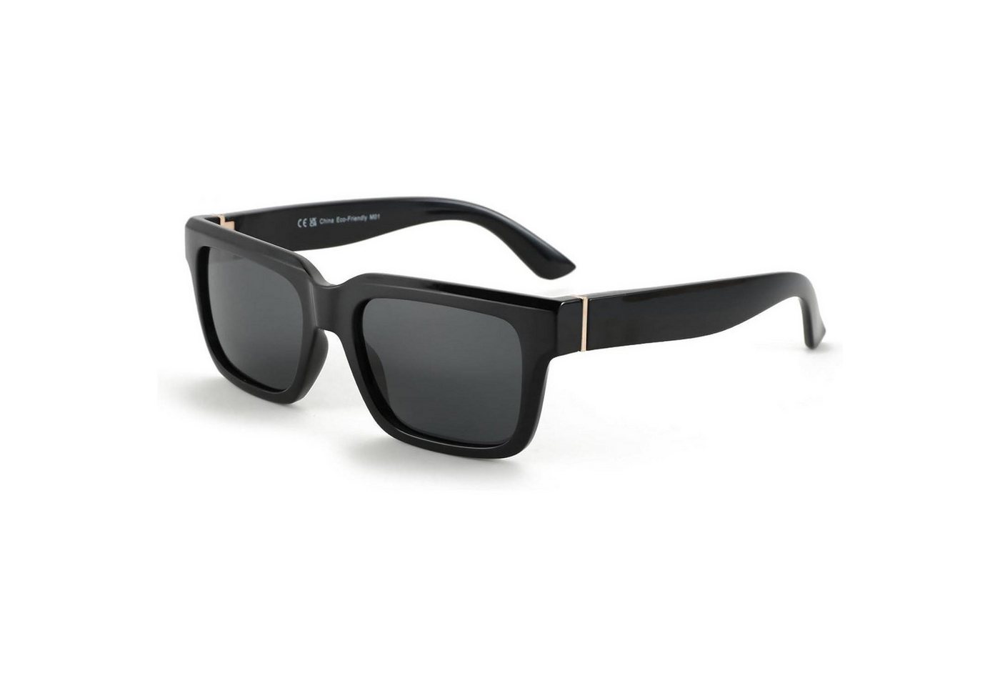 LuxusKollektion Retrosonnenbrille Sonnenbrillen rechteckig Herren Damen polarisiert UV400 M Schwarz Grau von LuxusKollektion
