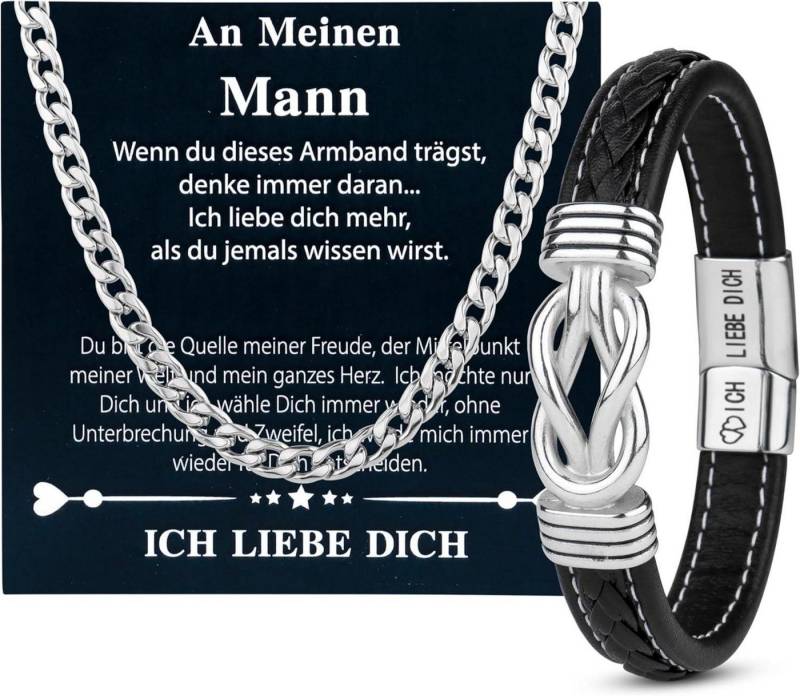 Merclix Ring-Set Herren Armband Halskette Set Geschenke Geburtstag Weihnachten Vatertag von Merclix
