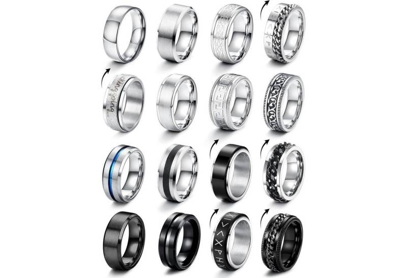 LuxusKollektion Ring-Set Ring Herren Edelstahl Silber Keltischer Knoten Biker 70 (22.3) von LuxusKollektion