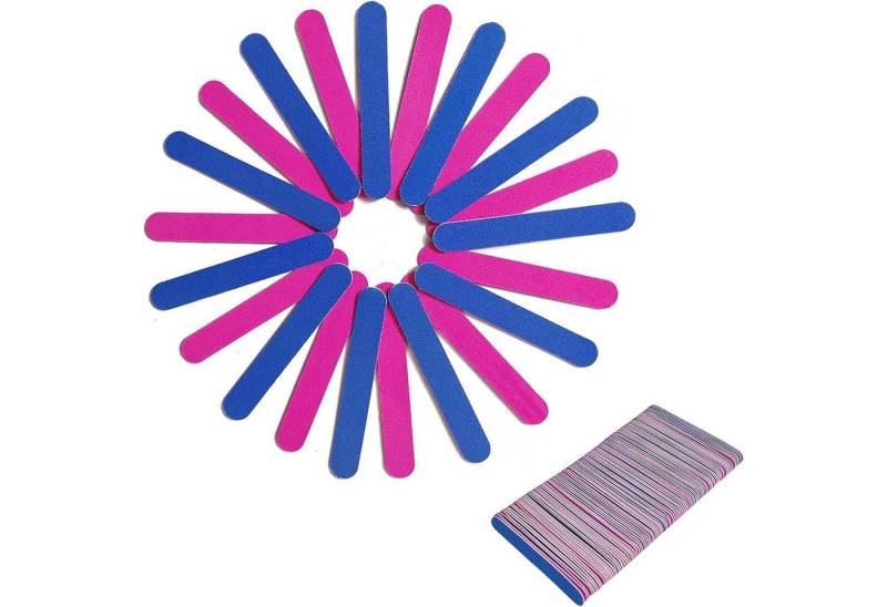 Bodiiwuliu Sandblatt-Nagelfeile 100 Mini-Nagelfeilen 180/240 tragbar professionell Nagelfeile Set von Bodiiwuliu