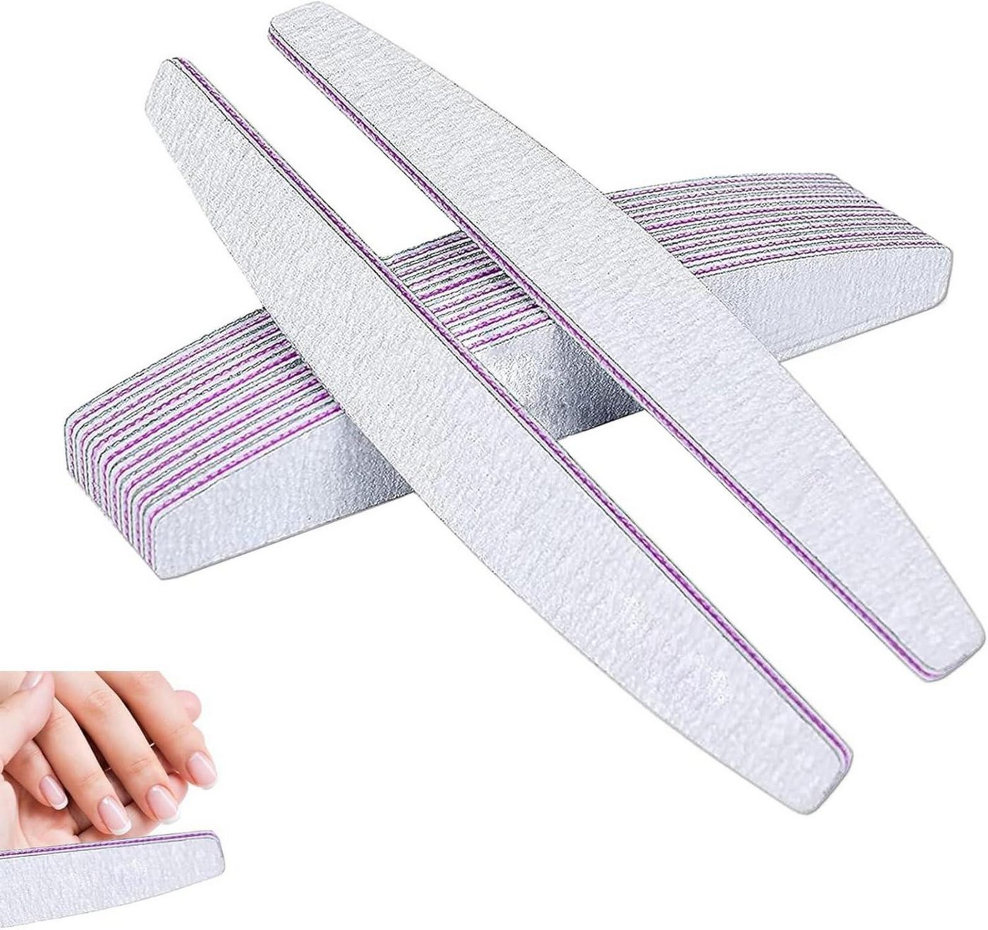 Kafeiya Sandblatt-Nagelfeile 10er Set Professionelle Nagelfeilen 100/180 Grit für Gelnägel DIY von Kafeiya