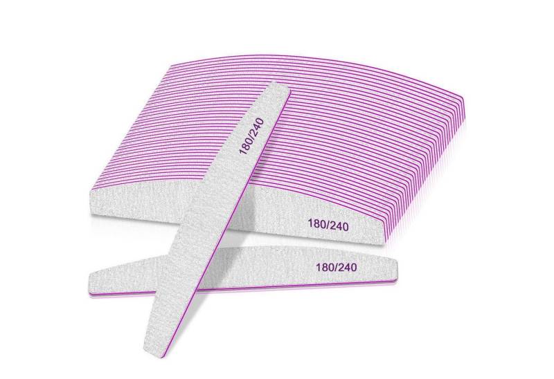 BLESWIN Sandblatt-Nagelfeile 25 Stück Nagelfeilen 180/240 Körnung waschbar wiederverwendbar von BLESWIN