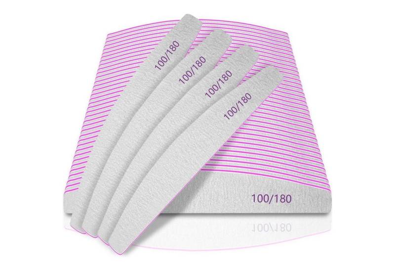 BLESWIN Sandblatt-Nagelfeile 50er Set Nagelfeilen 100/180 für Gelnägel Acryl Profi, Waschbar von BLESWIN