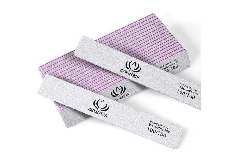 Capularsh Sandblatt-Nagelfeile Nagelfeilen 100/180, 18 Stk Doppelseitige Einweg Feilen für Gelnägel von Capularsh