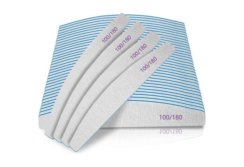 BLESWIN Sandblatt-Nagelfeile Nagelfeilen 50 Stück Professional 100/180 Acrylnagel Feile Doppelset von BLESWIN