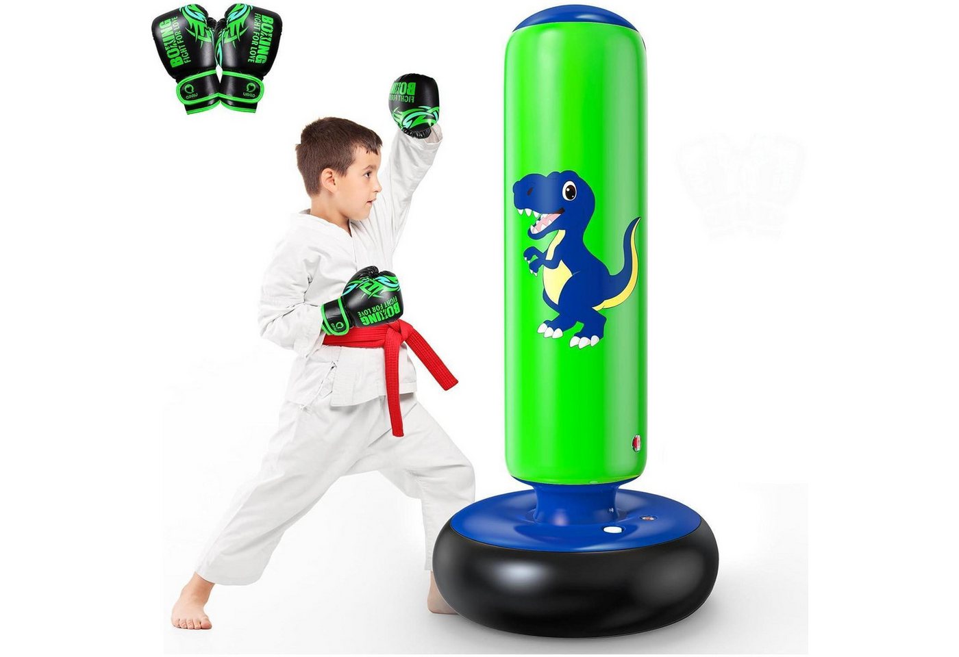 LuxusKollektion Sandsackhandschuhe Boxsack aufblasbar Kinder stehend Karate Taekwondo MMA Blau 48 Zoll von LuxusKollektion