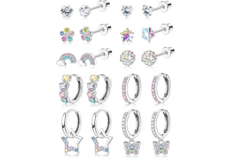 LuxusKollektion Schmuckset 10 Paar Hypoallergene Chirurgenstahl Mädchen Ohrringe Set von LuxusKollektion