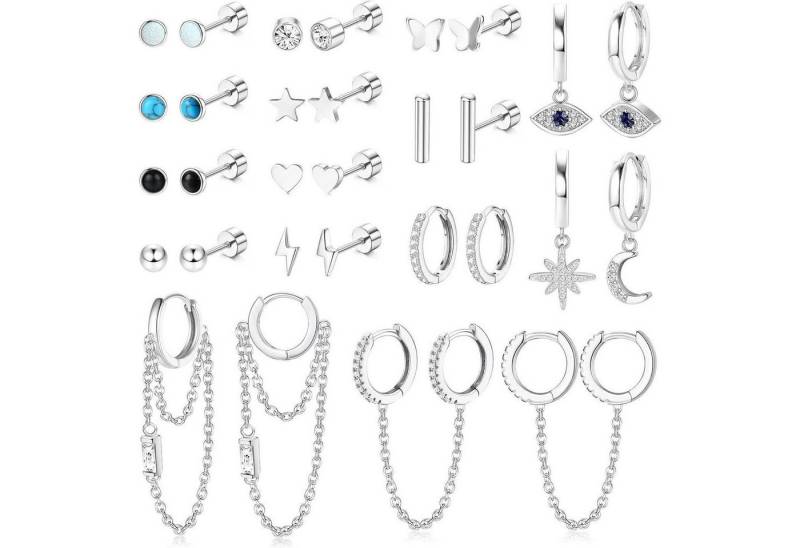 LuxusKollektion Schmuckset 15 Paar Damen Gold Silber Ohrringe Set Hypoallergen Medizinisch von LuxusKollektion