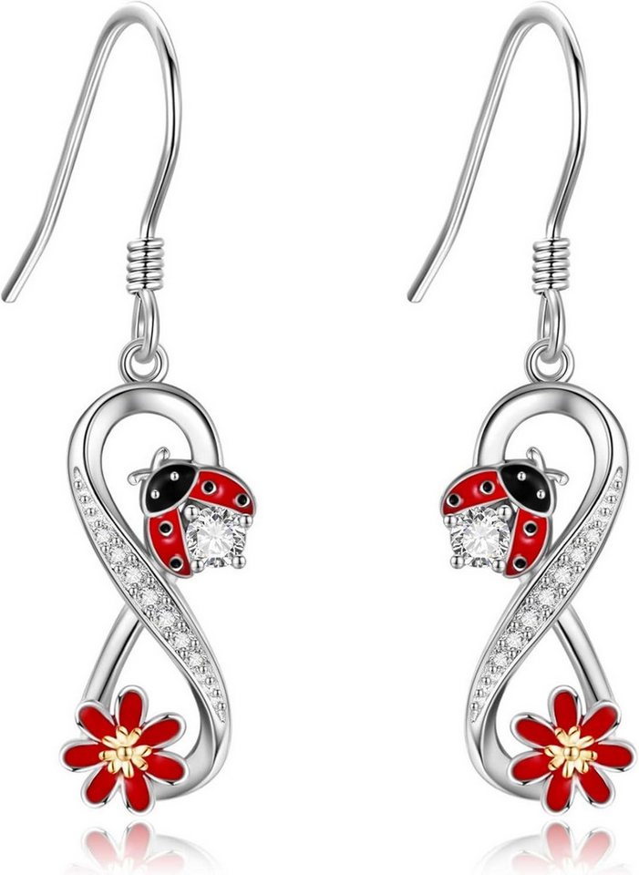 LuxusKollektion Schmuckset 925 Sterling Silber Marienkäfer Ohrringe Unendlichkeit Geschenk Frauen von LuxusKollektion
