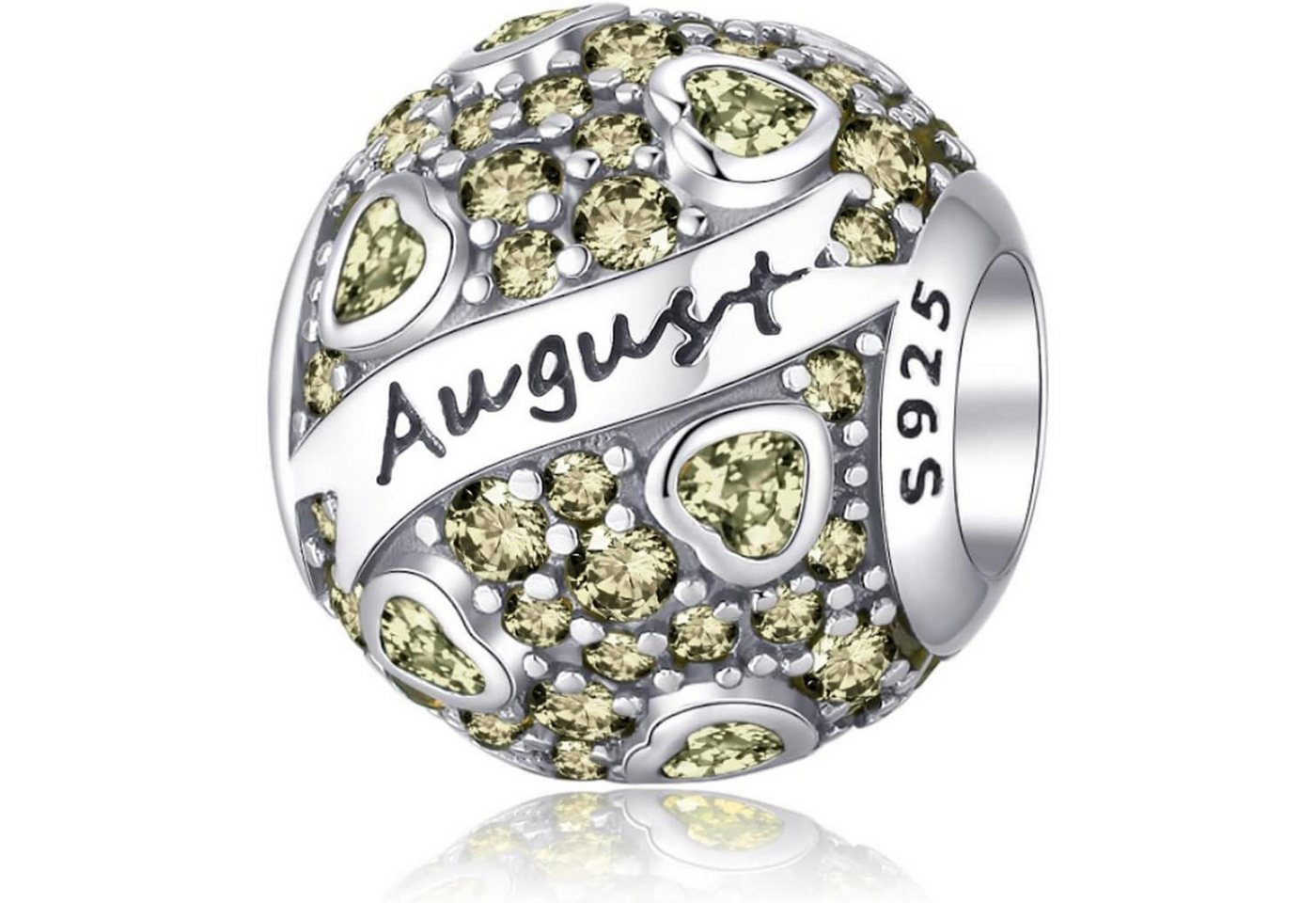 LuxusKollektion Schmuckset Anhänger 925 Silber Geburtsstein Herz Frauen C-Frauen Charme-13 von LuxusKollektion