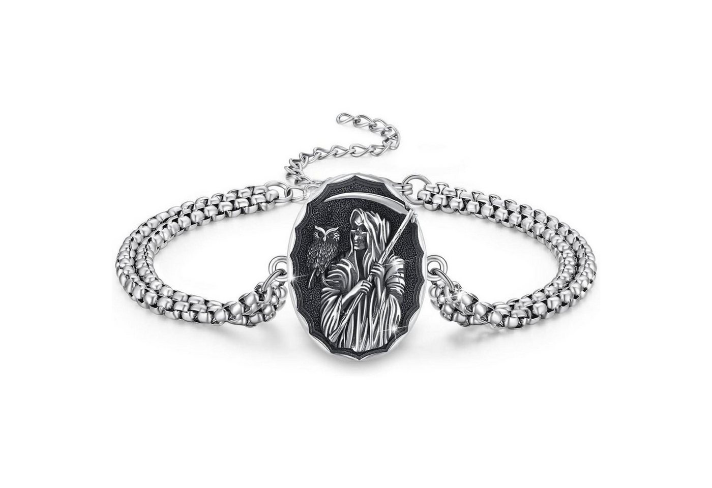LuxusKollektion Schmuckset Armbänder 925 Sterling Silber Santa C-Santa Muerte Armbänder von LuxusKollektion