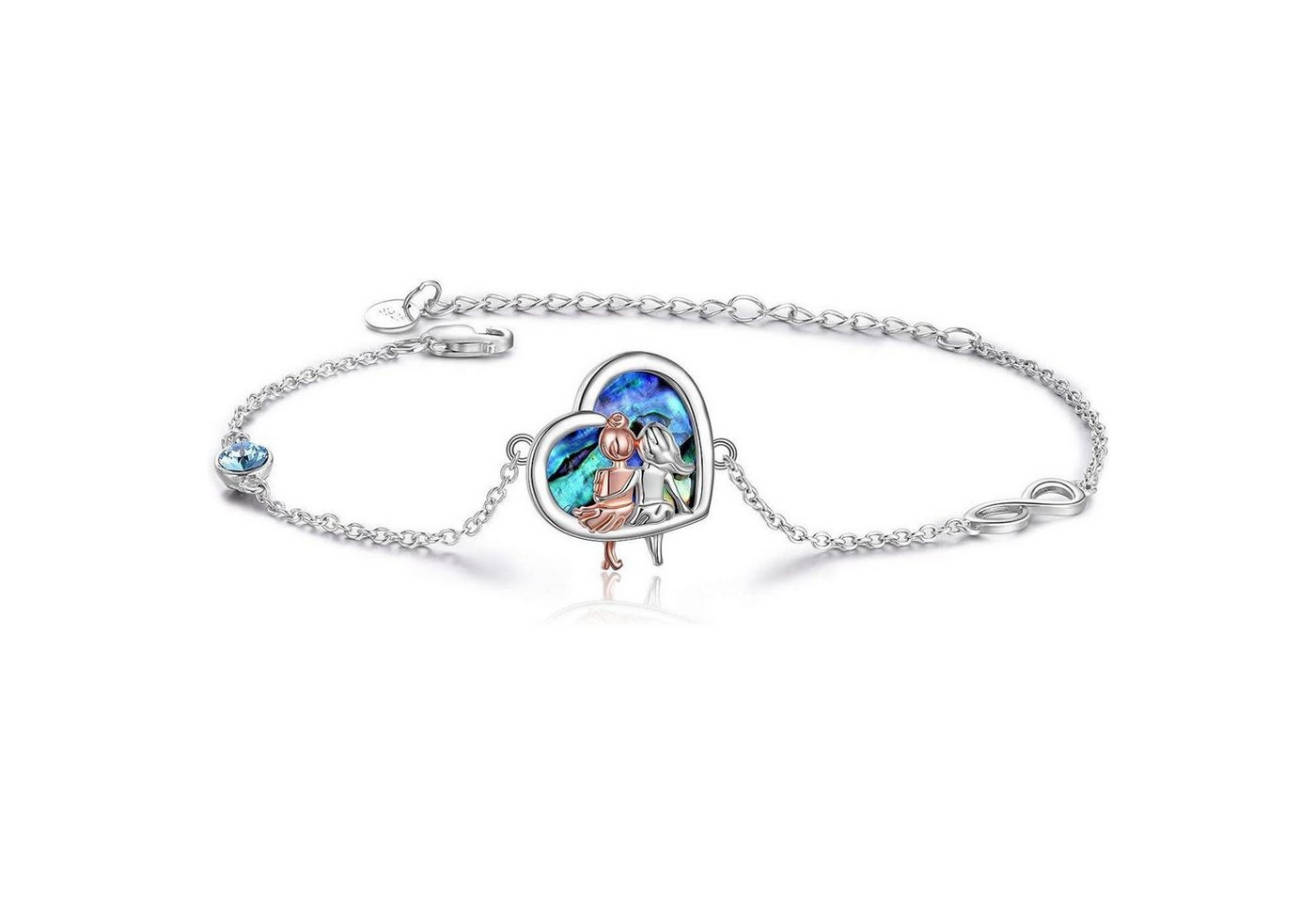 LuxusKollektion Schmuckset Armband 925 Silber Herz Unendlichkeitszeichen Schwester Abalone von LuxusKollektion