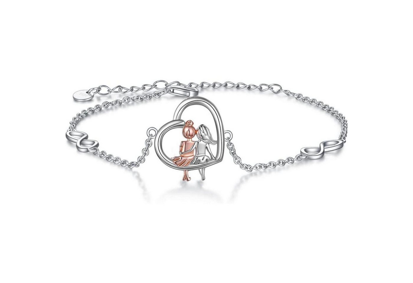 LuxusKollektion Schmuckset Armband 925 Silber Herz Unendlichkeitszeichen Schwester Armband von LuxusKollektion