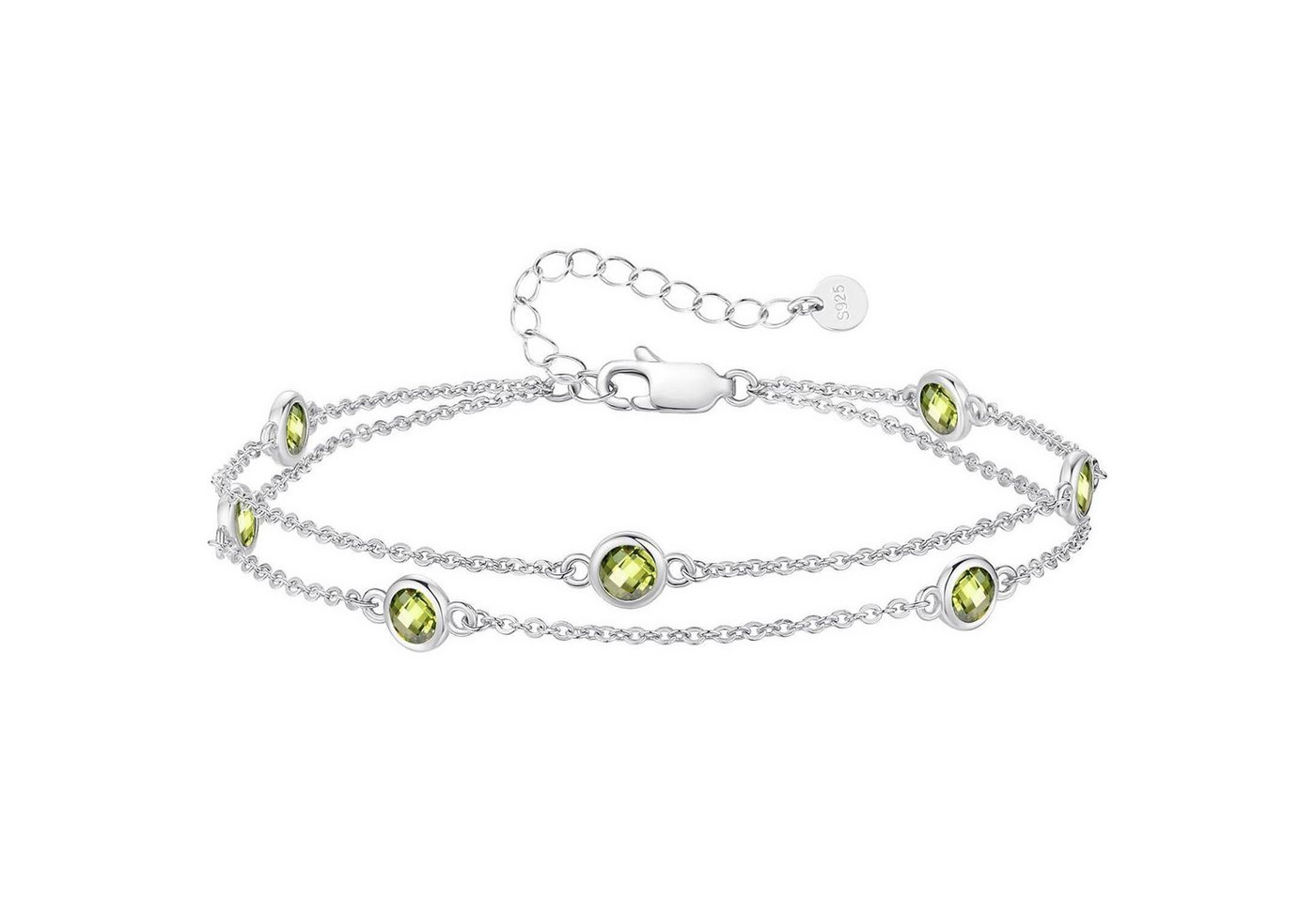 LuxusKollektion Schmuckset Armband Damen 925 Silber Zirkonia Gold Pferdeaugen 925 Silver-08-Aug von LuxusKollektion