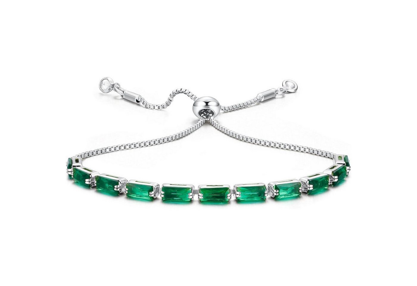 LuxusKollektion Schmuckset Armband Damen Gold Silber Zirkonia Kristall Grün-silber Weißes Gold von LuxusKollektion