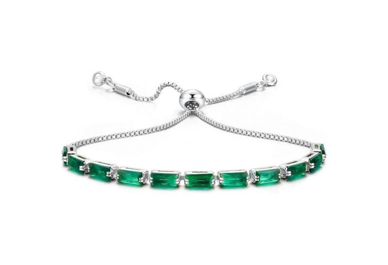 LuxusKollektion Schmuckset Armband Damen Gold Silber Zirkonia Kristall Grün-silber Weißes Gold von LuxusKollektion