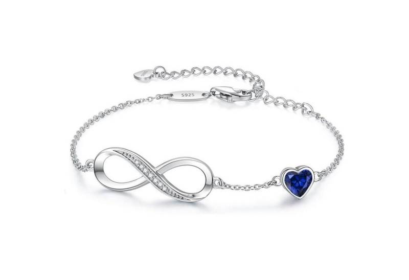 LuxusKollektion Schmuckset Armband Damen Infinity 925 Sterling Silber-09-Sep Silber Geburtsstein von LuxusKollektion