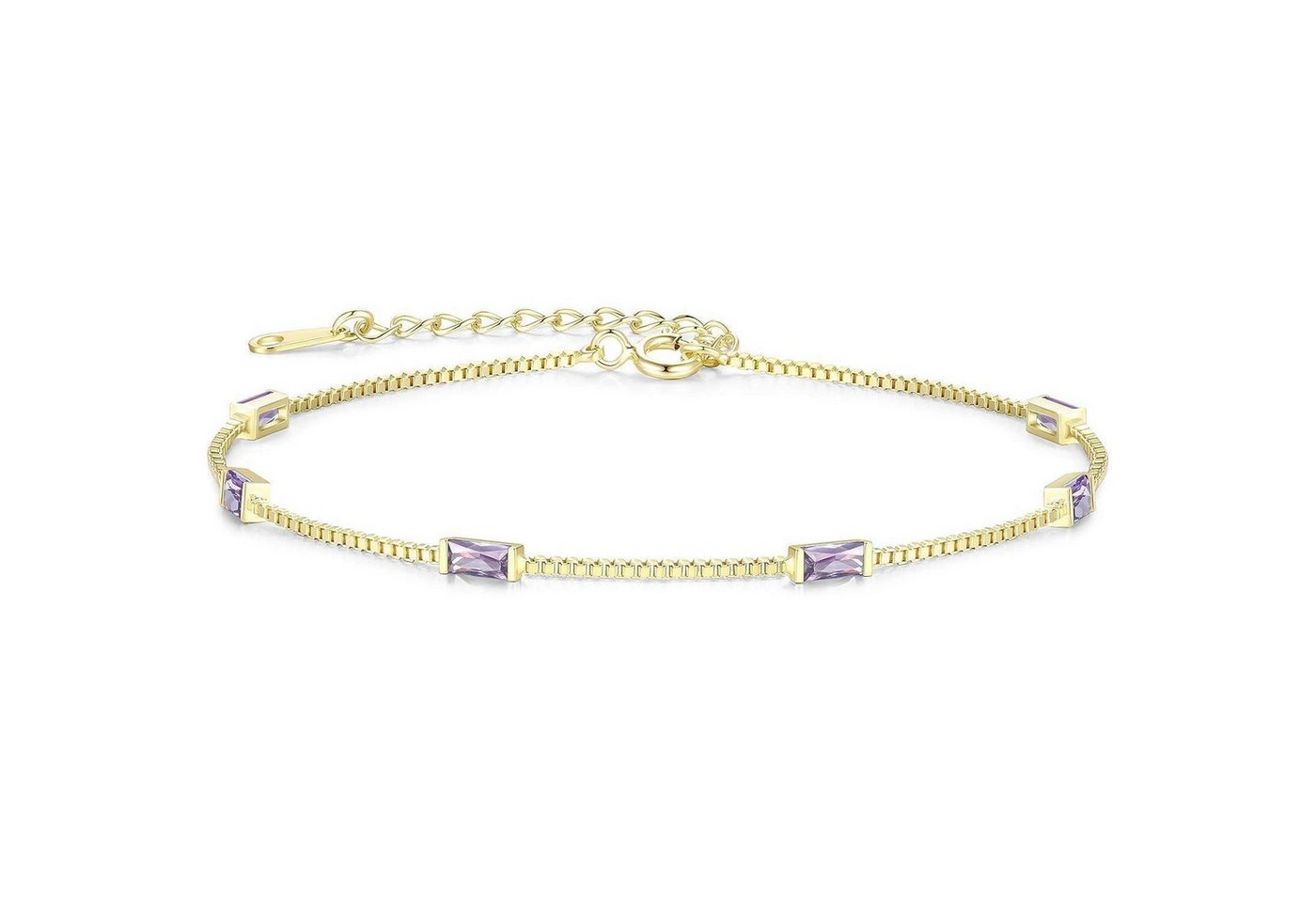 LuxusKollektion Schmuckset Armband Damen Layered Zirkonia 925 Vergoldet-06-Juni 14k Vergoldet von LuxusKollektion