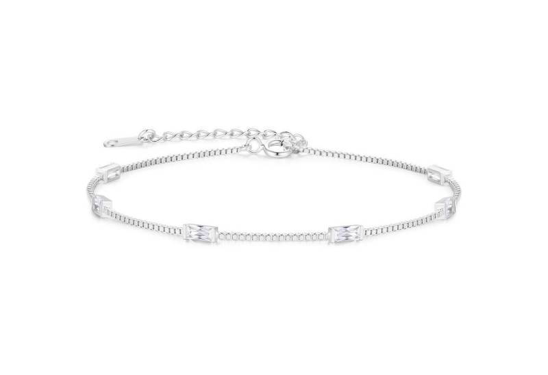LuxusKollektion Schmuckset Armband Damen Layered Zirkonia Anhänger Kette 925 Silver-04-Apr Silber von LuxusKollektion