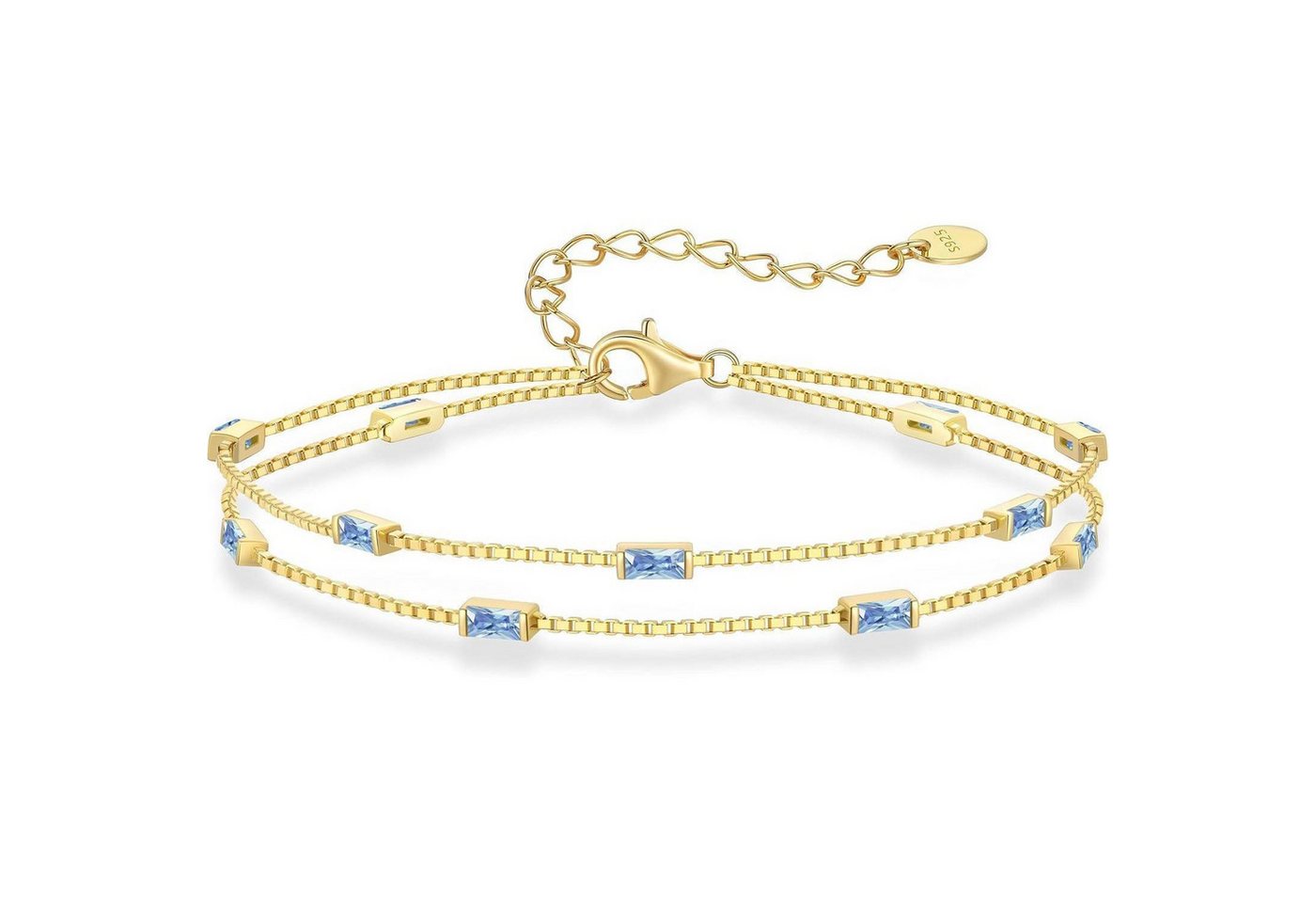 LuxusKollektion Schmuckset Armband Damen Zirkonia Anhaenger Layered-03-Mär Layered Silber von LuxusKollektion