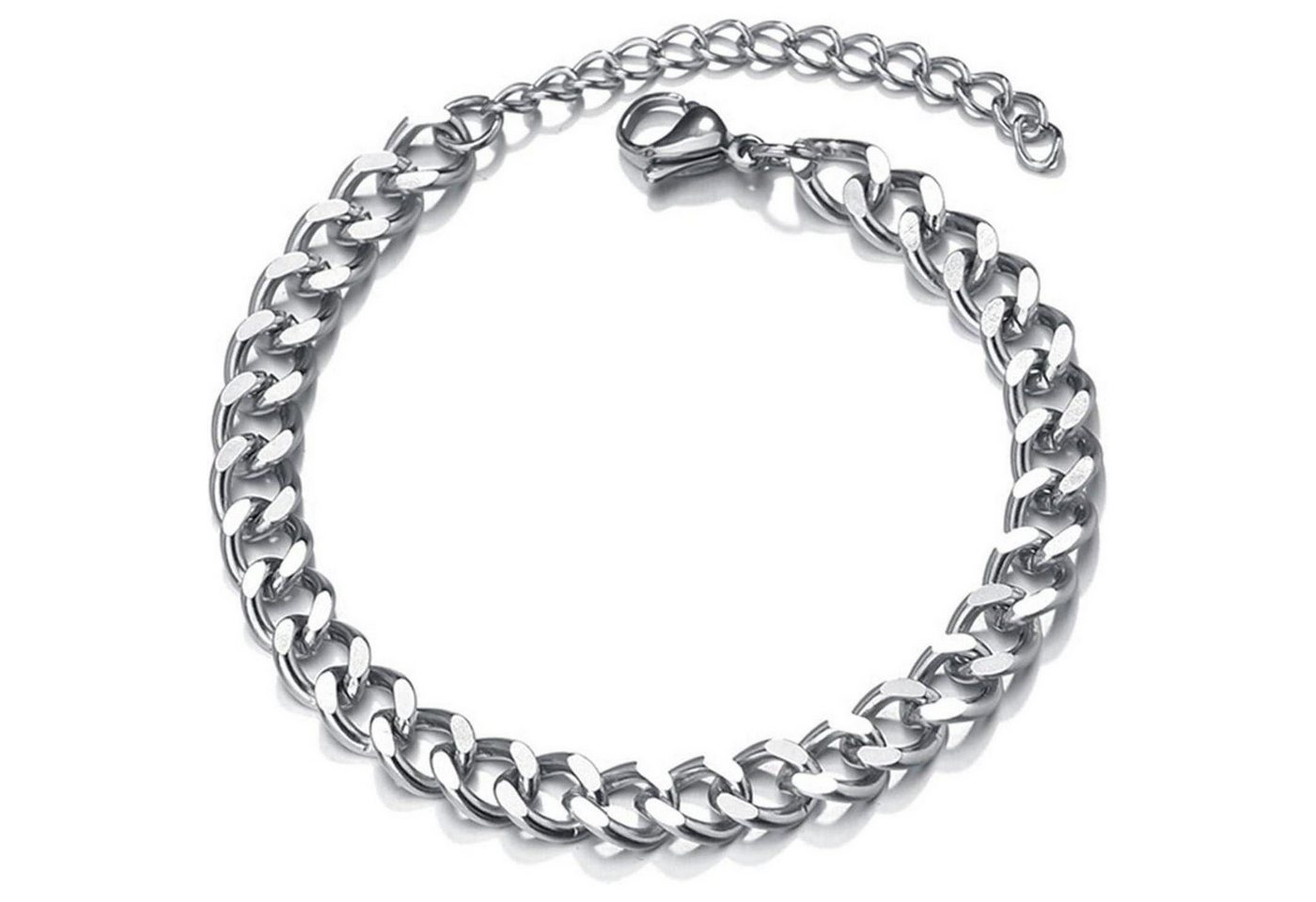 LuxusKollektion Schmuckset Armband Edelstahl Kandare Herren kubanische Kette HipHop 7mm silber von LuxusKollektion