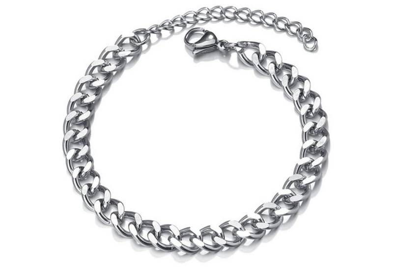 LuxusKollektion Schmuckset Armband Edelstahl Kandare Herren kubanische Kette HipHop 7mm silber von LuxusKollektion