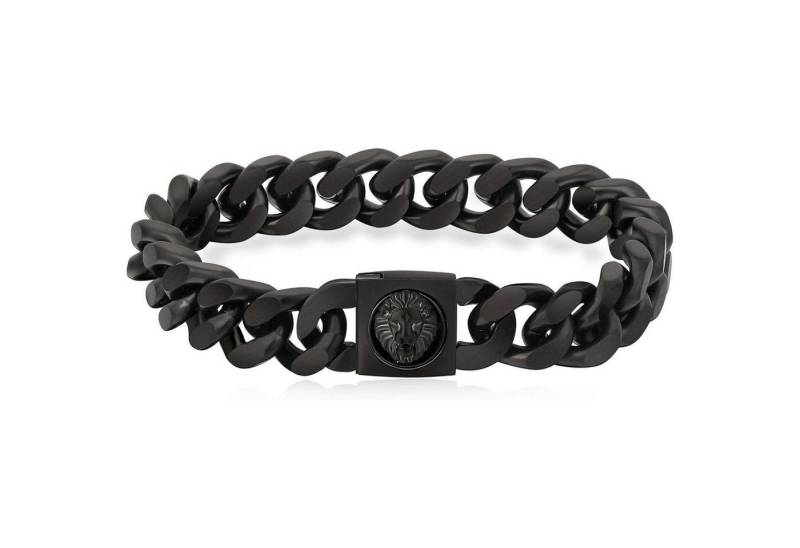 LuxusKollektion Schmuckset Armband Herren 12mm Edelstahl Panzer 22.9 Zentimeter Löwe Schwarz von LuxusKollektion