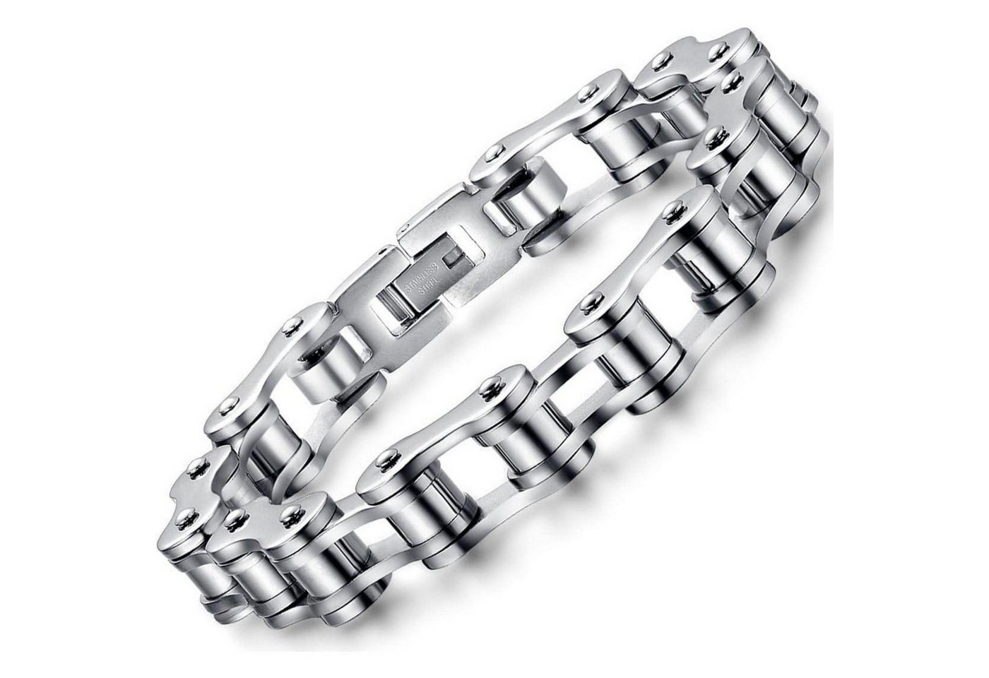 LuxusKollektion Schmuckset Armband Herren Edelstahl Fahrradkette Biker silber 21.5 Zentimeter von LuxusKollektion