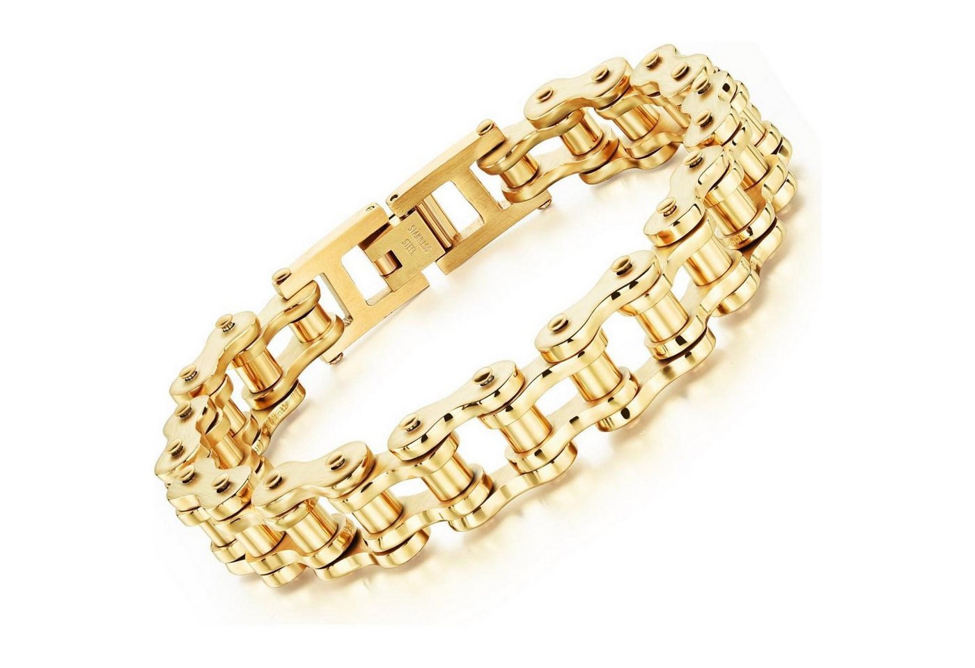 LuxusKollektion Schmuckset Armband Herren Edelstahl Motorradkette Biker gold 21.5 Zentimeter von LuxusKollektion