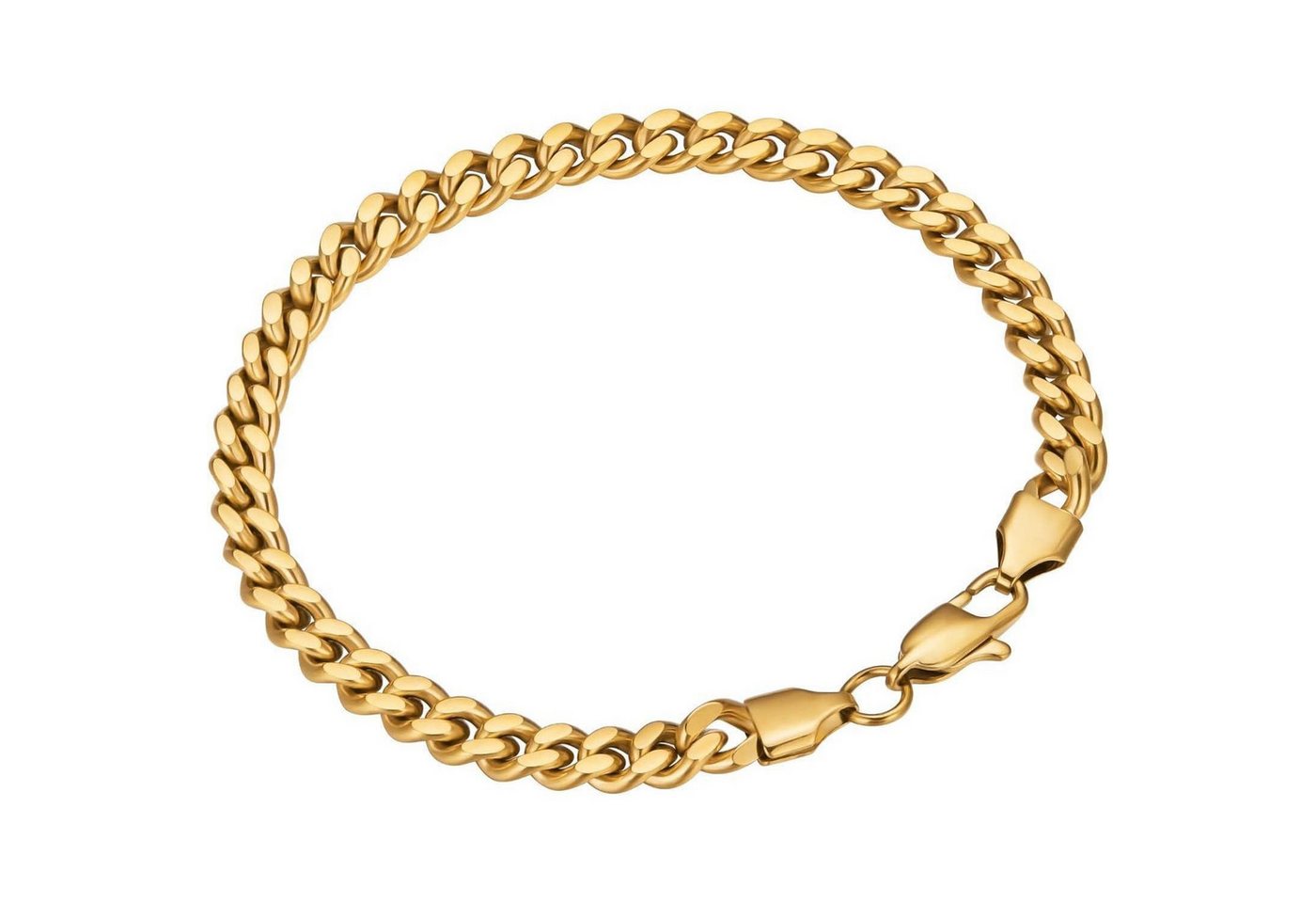 LuxusKollektion Schmuckset Armband Herren Panzerkette Cuban 18 Karat 6mm Golden 19.05 Zentimeter von LuxusKollektion