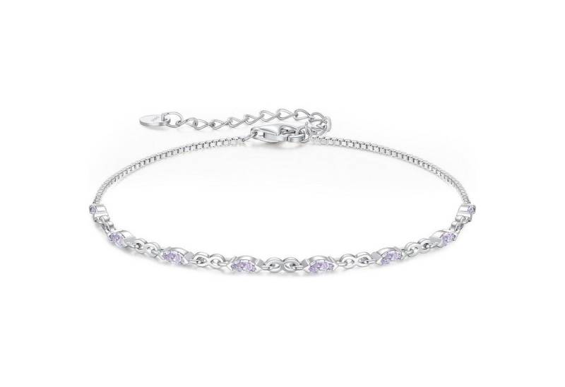 LuxusKollektion Schmuckset Armband Infinity Silber 925 Zirkonia Geburtsstein Damen Silber-06-Juni von LuxusKollektion