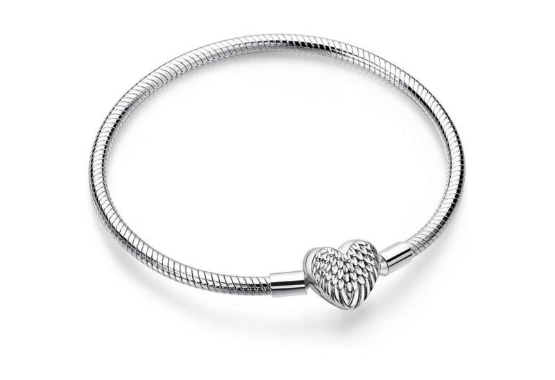 LuxusKollektion Schmuckset Armband Schlangen Damen Charm Kugelverschluss 925 Silber BR003B 21CM von LuxusKollektion